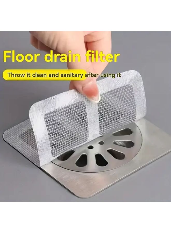 15pcs Bathroom Floor Drain Stickers Anti Clog Hair Filter Net For Toilet Drainage - Image 1